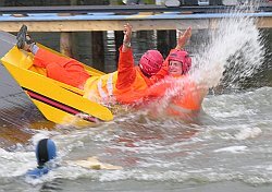 waterpark overall red swimming in clothes outdoors